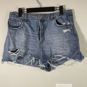 Wild Fable Jean Shorts Womens Size 14 High Rise Cutoff Distressed Denim